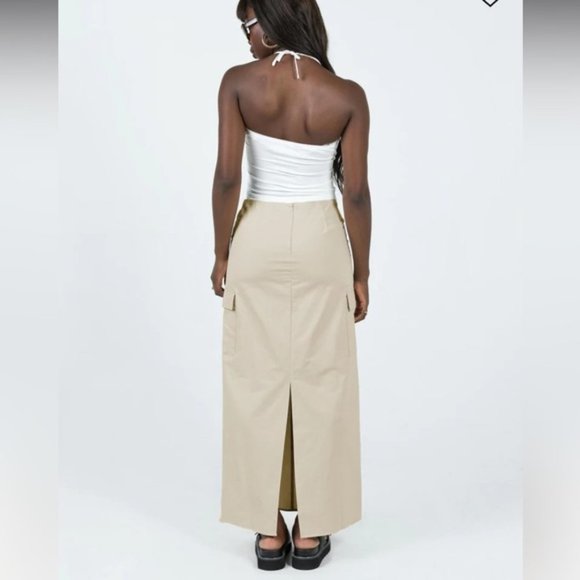 PRINCESS Polly Cream Cargo Maxi Skirt Size 6 - Picture 3 of 11